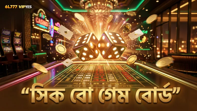 সিক বো ডাইস গেমের মূল উপাদান ও বোর্ডের বিন্যাস।